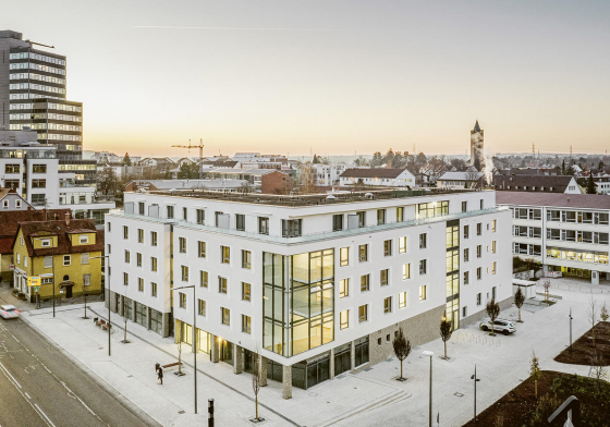 Samariterstiftung Quartiersentwicklung - Luftaufnahme Glasfront