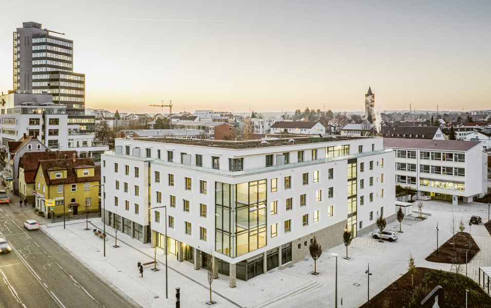 Samariterstiftung Quartiersentwicklung - Luftaufnahme Glasfront